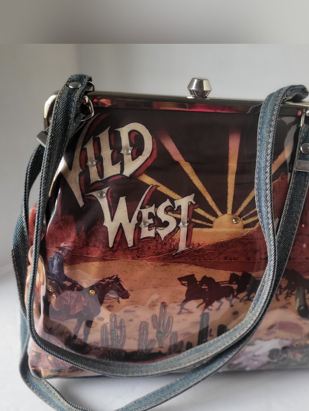 Old West Graphic Shoulder Bag in Brown